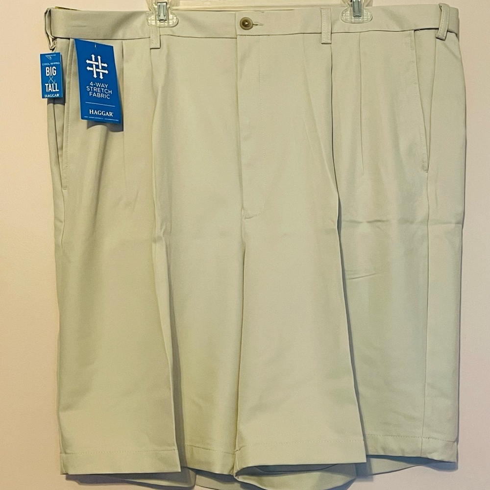Men’s Big and Tall Haggar Cool 18 Pro Pleated Shorts 44W